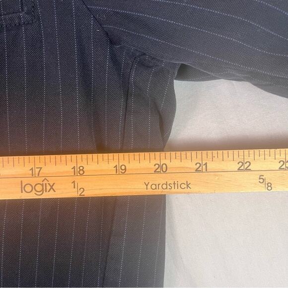 Gap Twill Blazer Mens Medium Navy Blue Pin Striped Preppy Summer Casual Nautical - Picture 12 of 13